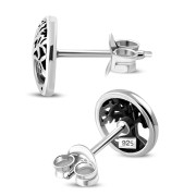 6pairs, Celtic Tree of Life Silver Stud Earrings, ep319